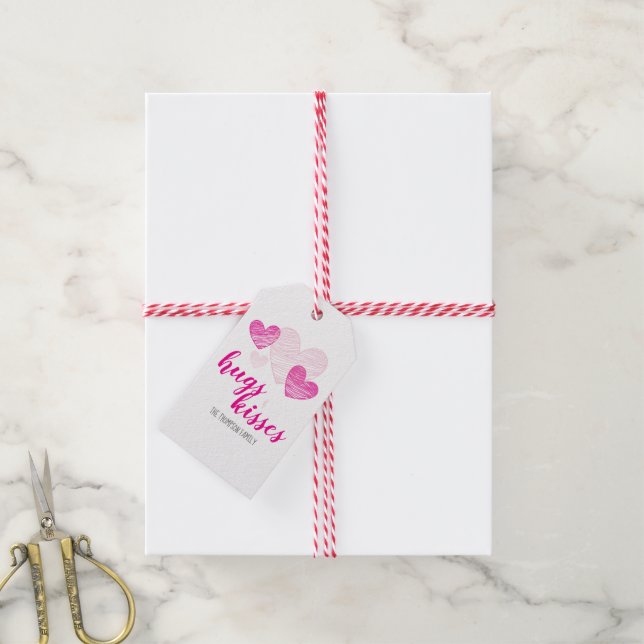 Pink Hearts Valentine's Day Gift Tags (With Twine)