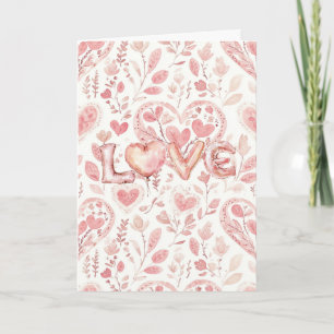 Pink Hearts Valentine's Day Love   Card