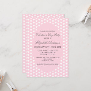 Pink Hearts Valentine's Day Party Invitation