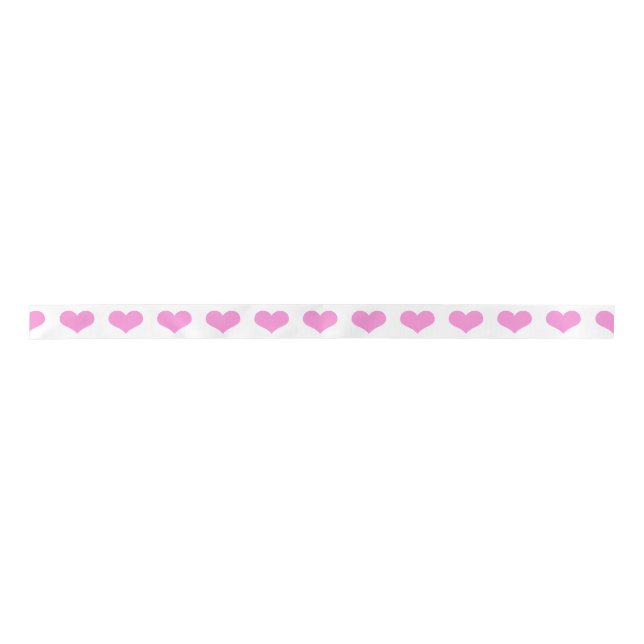Pink Hearts Valentines Day Satin Ribbon (Front)
