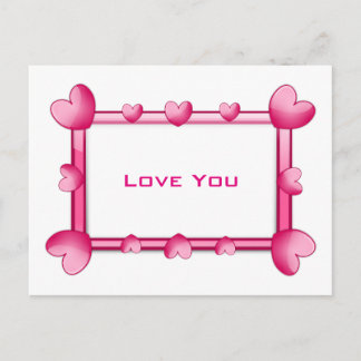 Pink Hearts Vous Aime Carte Postale