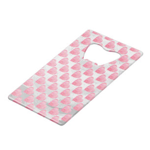 Pink Hearts Wallet Bottle Opener