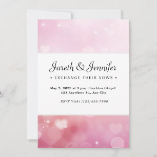 Pink Hearts Wedding Invitation