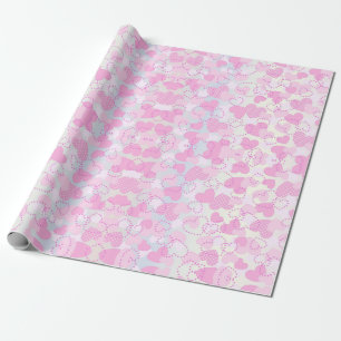 Pink hearts wrapping paper