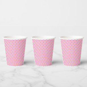 Pink Heat Patterns Valentine's Day Party 2024 Cute Paper Cups