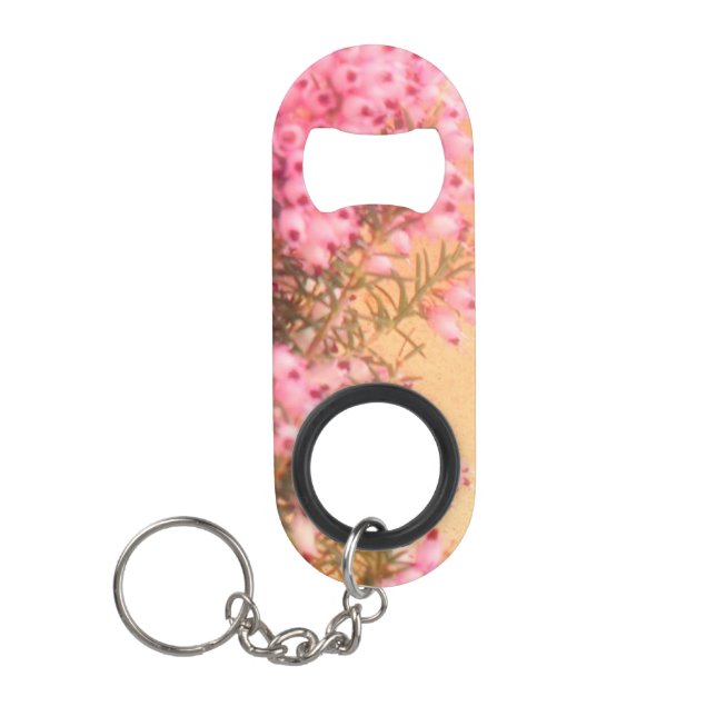 Pink Heather Key Ring Bottle Opener Keychain Bottle Opener (Front)