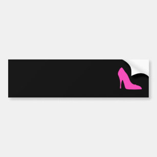 Pink Heel on Black Bumper Sticker
