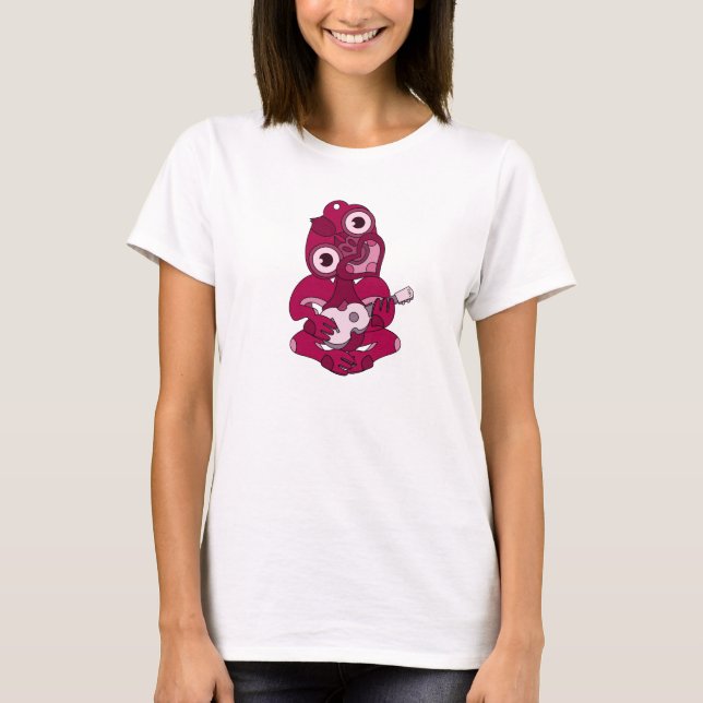 PINK Hei Tiki PINK Ukulele shirt (Front)