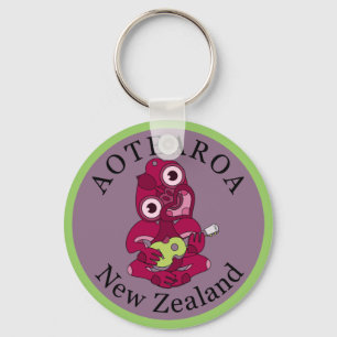 Pink Hei Tiki playing ukelele Keychain