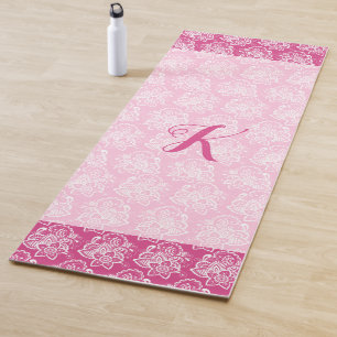 Pink Henna Flowers Yoga Mat