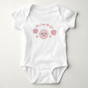 Pink Here Comes The Sun Girl Baby Bodysuit