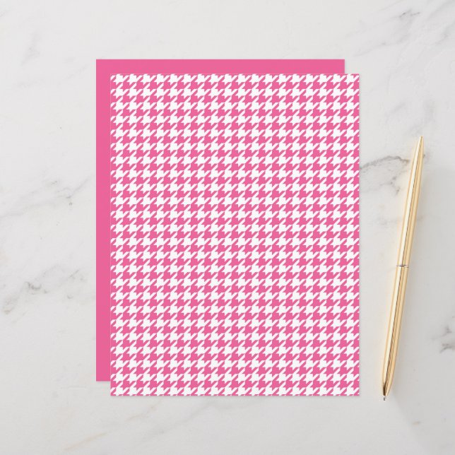 Pink Herringbone Pattern Classic Chic Preppy Fun (Front/Back In Situ)