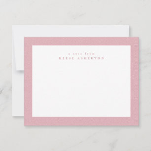 Pink herringbone tweed cute simple personal card