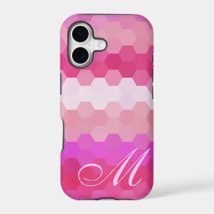 Pink Hexagon Pattern and Monogram
