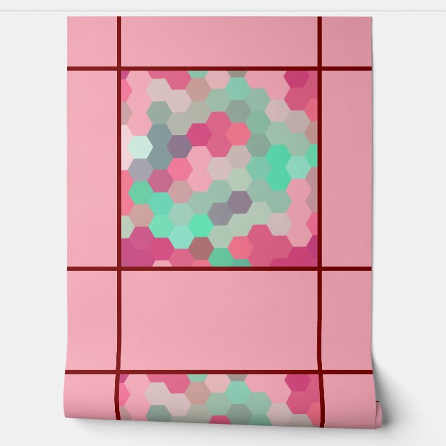 Pink hexagon wallpaper (Unrolling)