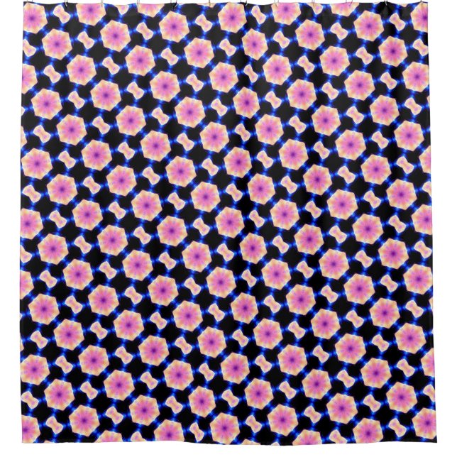 pink hexagons on black pattern (Front)