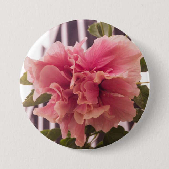 Pink Hibiscus 02 3 Inch Round Button (Front)
