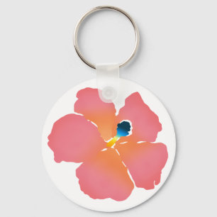 Pink Hibiscus Bloom Keychain