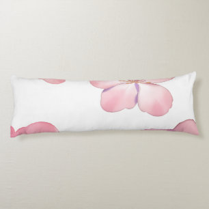 Pink hibiscus body pillow