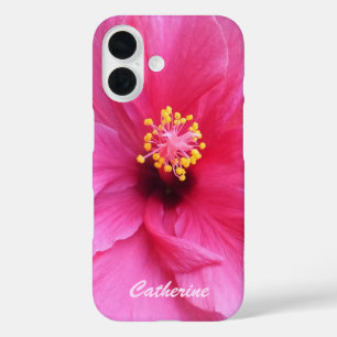 Pink Hibiscus custom name phone cases