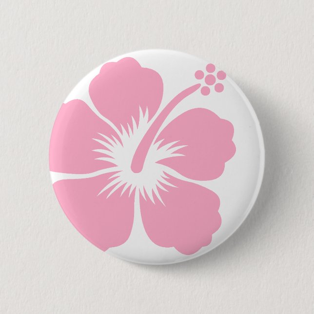 Pink hibiscus F 2 Inch Round Button (Front)