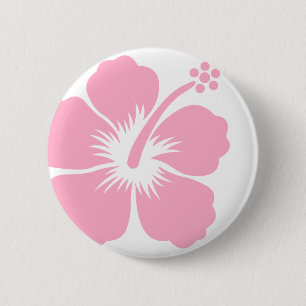 Pink hibiscus F 2 Inch Round Button