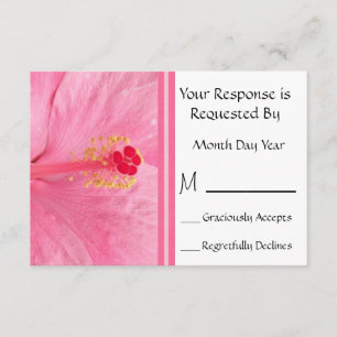 Pink Hibiscus Floral RSVP Card