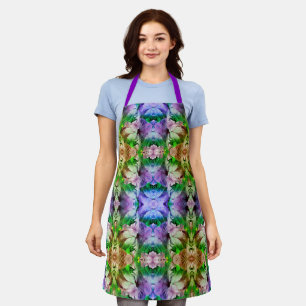 Pink Hibiscus Flower Abstract Distressed Apron