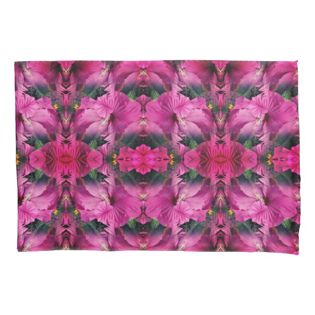 Pink Hibiscus Flower Abstract   Pillowcase (Front)