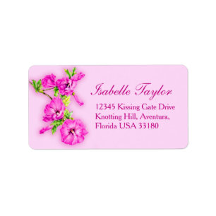 Pink hibiscus flower art mariage réponse étiquette