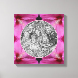 Pink Hibiscus Flower Create Your Own Photo Canvas Print