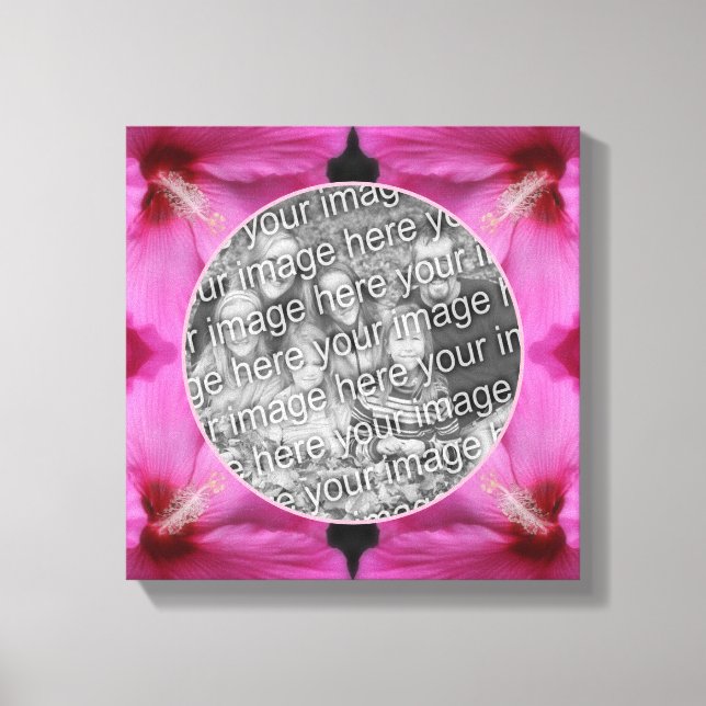 Pink Hibiscus Flower Create Your Own Photo Canvas Print (Front)
