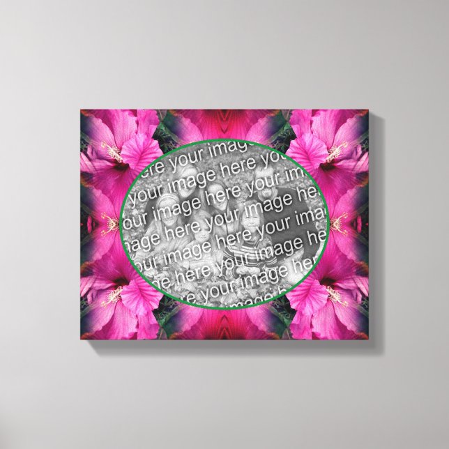 Pink Hibiscus Flower Create Your Own Photo Canvas Print (Front)
