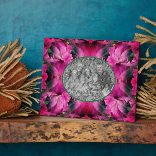 Pink Hibiscus Flower Create Your Own Photo Plaque