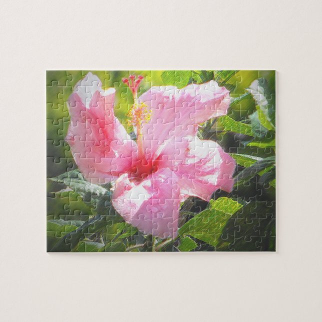 Pink Hibiscus Flower Jigsaw Puzzle (Horizontal)