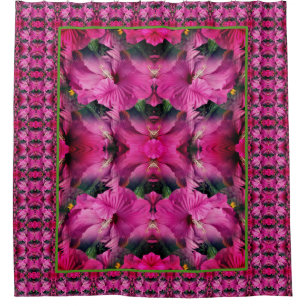 Pink Hibiscus Flower Multiplied Abstract