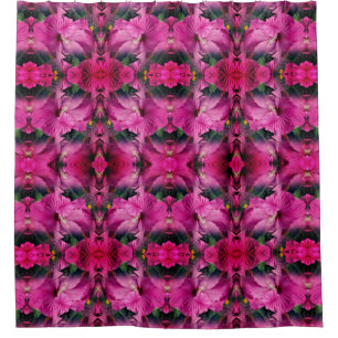 Pink Hibiscus Flower Multiplied Abstract Pattern