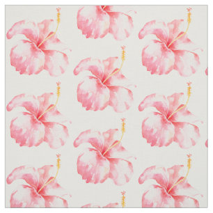 Pink Hibiscus Flowers Fabric