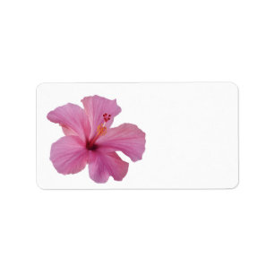 Pink Hibiscus Hawaiian Flower Customized Template Label