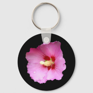Pink Hibiscus Key Ring