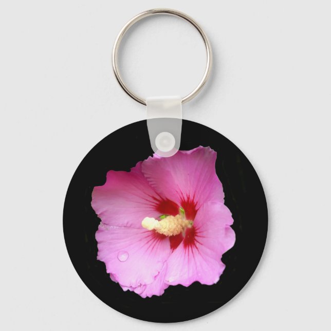 Pink Hibiscus Key Ring (Front)