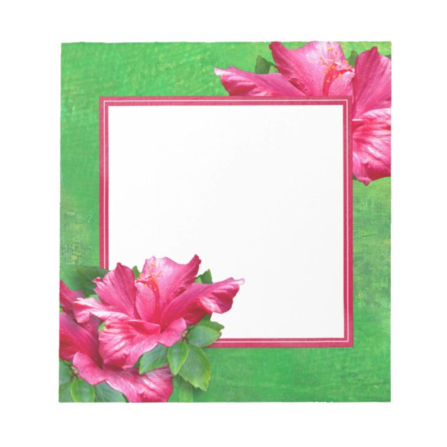 Pink Hibiscus Lei Notepad (Front)