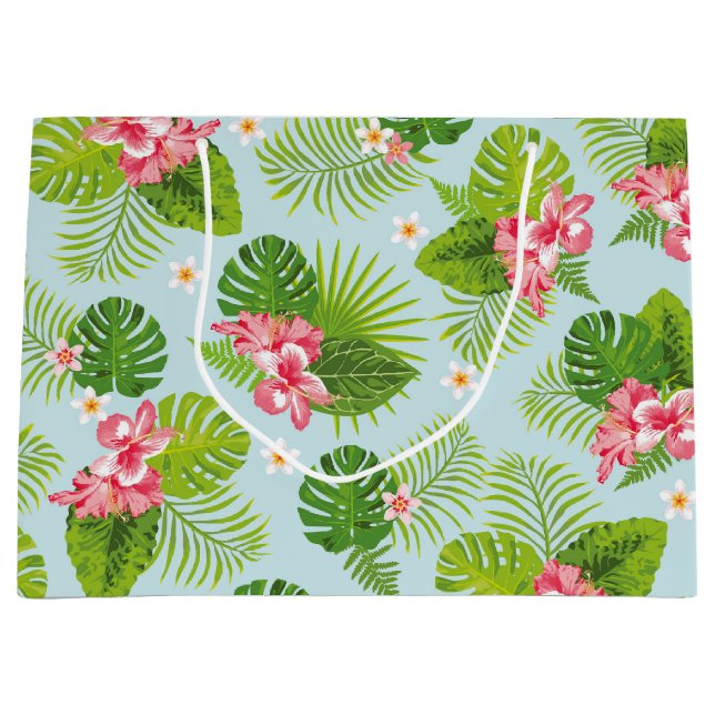 Pink Hibiscus Palm Gift Bag (Front)