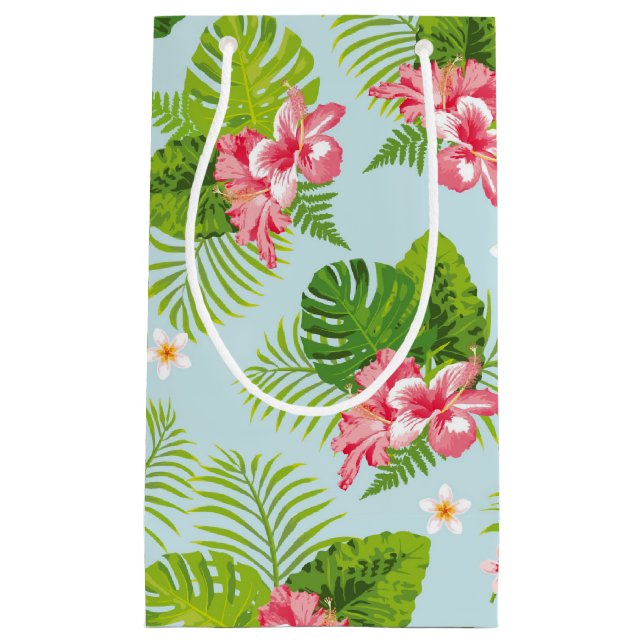 Pink Hibiscus Palm Gift Bag (Front)