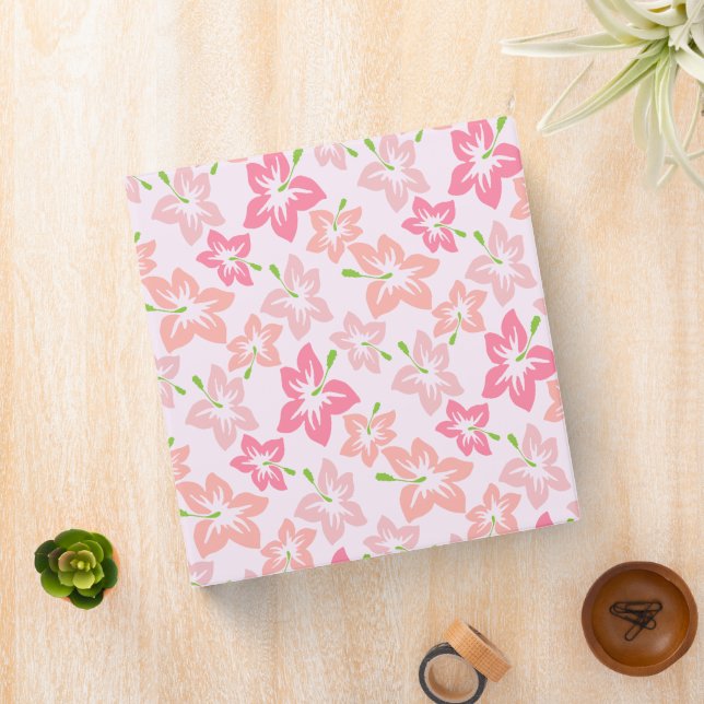 Pink Hibiscus, Pink Flowers, Pattern Of Flowers Binder (In Situ)