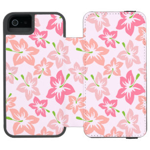 Pink Hibiscus, Pink Flowers, Pattern Of Flowers Incipio Watson™ iPhone 5 Wallet Case