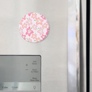 Pink Hibiscus, Pink Flowers, Pattern Of Flowers Magnet