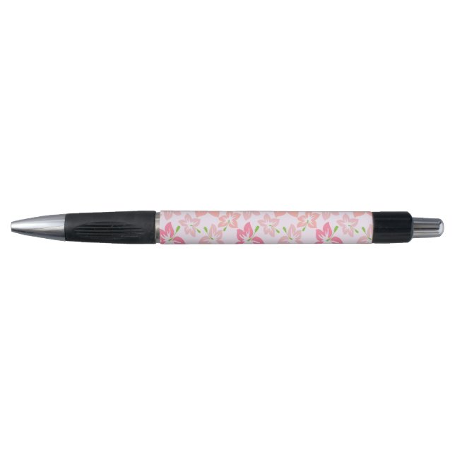 Pink Hibiscus, Pink Flowers, Pattern Of Flowers Pen (Front)