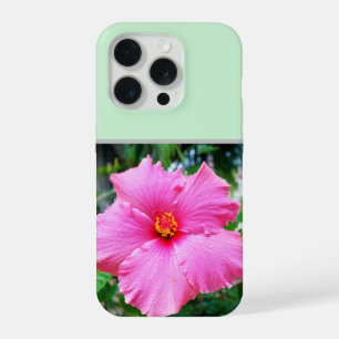 Pink Hibiscus Rain Sprinkles, iPhone 15 Pro Case
