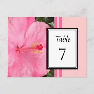 Pink Hibiscus Table Number Card